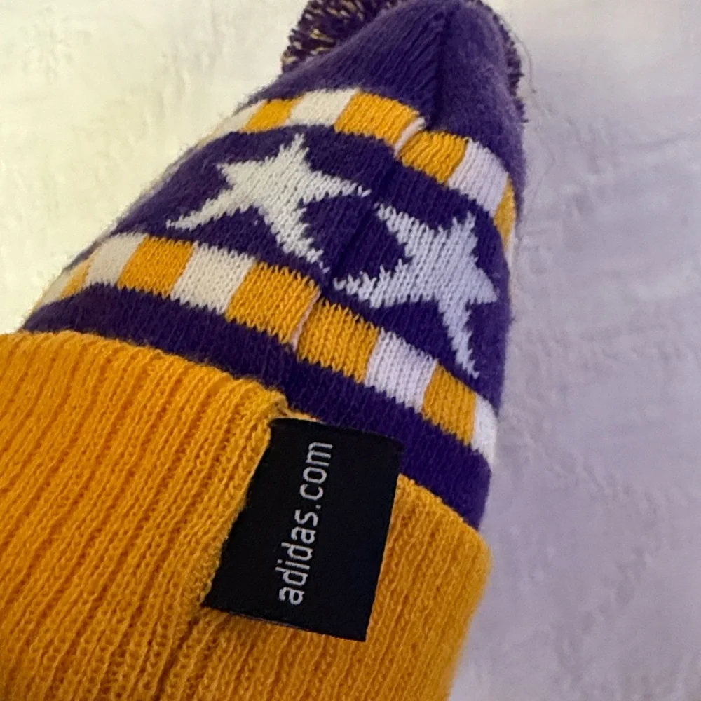 Adidas Kids Purple and Gold Lakers Beanie